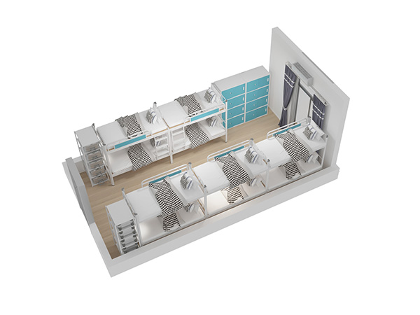 見過宿舍一體雙層鐵床嗎？